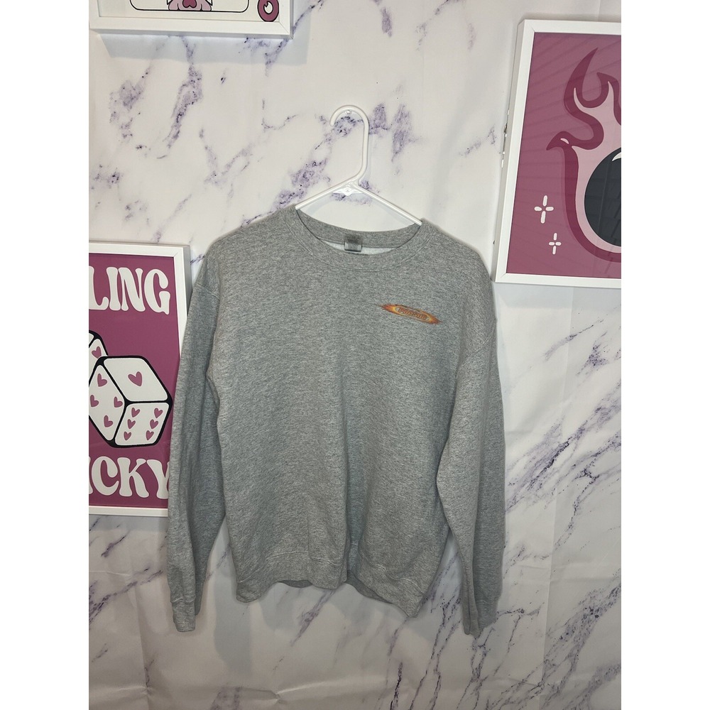 Pacsun retro grey pullover logo sweater sz M